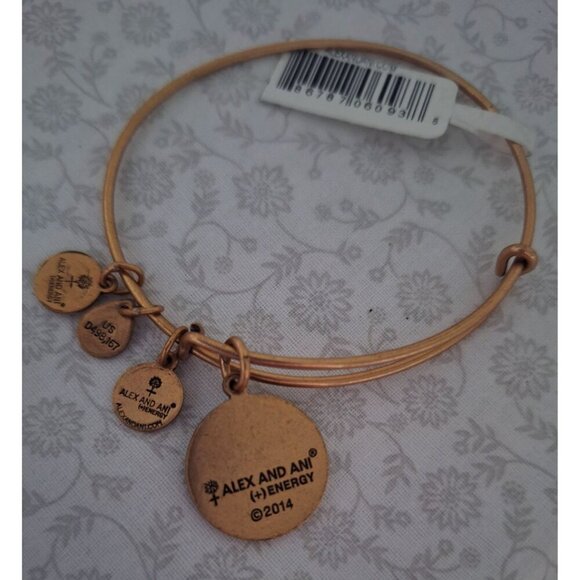 NEW Alex And Ani Tree Of Life II Expandable Bangle Bracelet Rafaelian Gold Finis - Picture 5 of 5